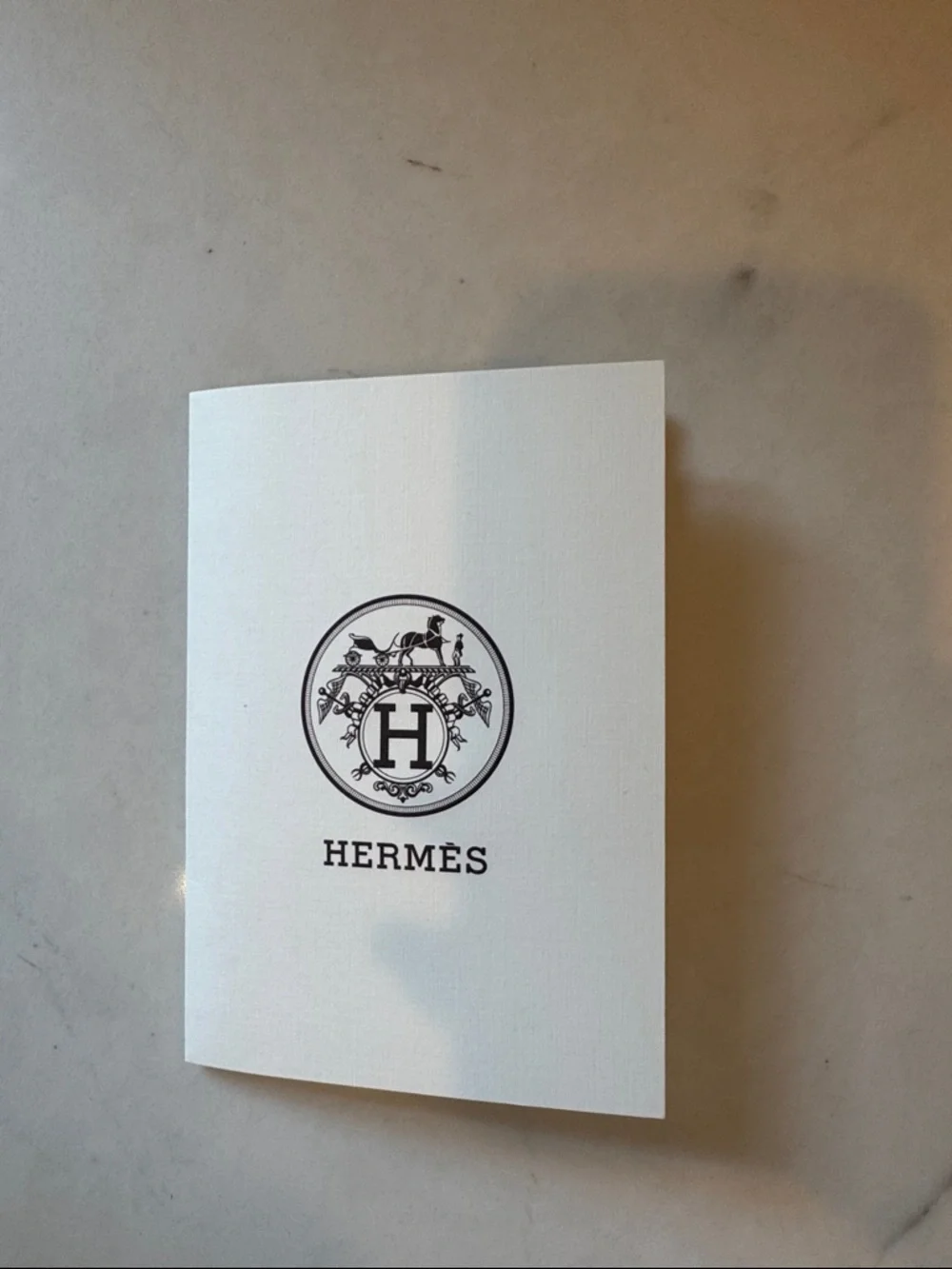Hermes Orange Gift Bag with Brown ribbon and card  8.5x11.5x3